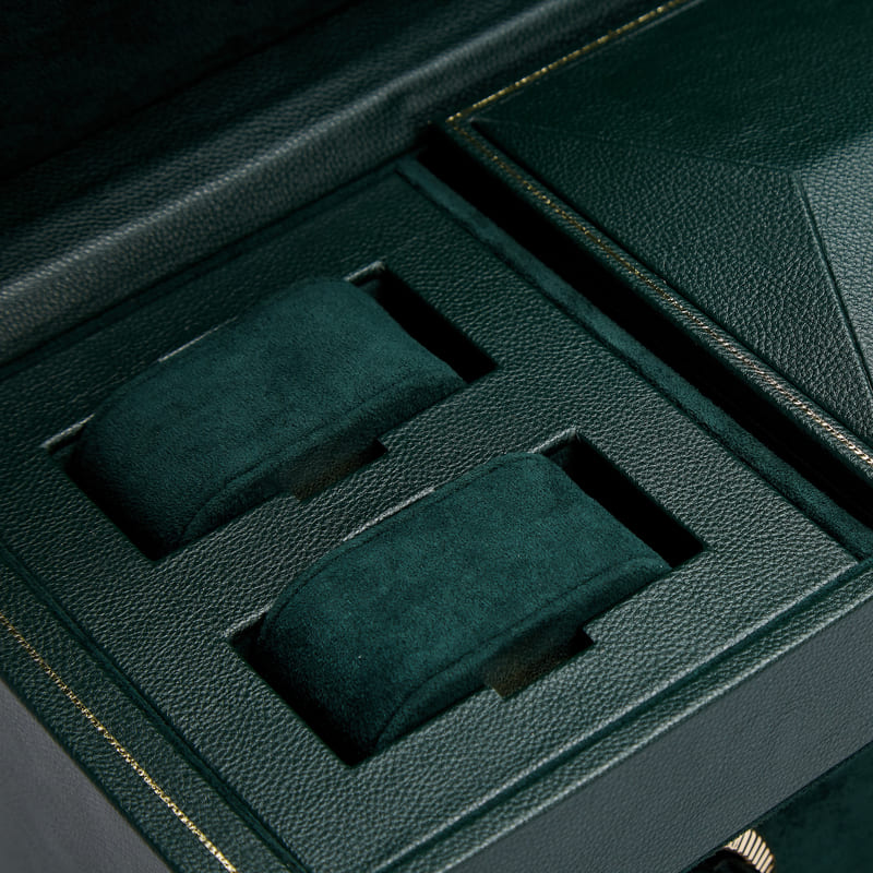 WOLF | British Racing Triple Watch Winder with Storage | Green