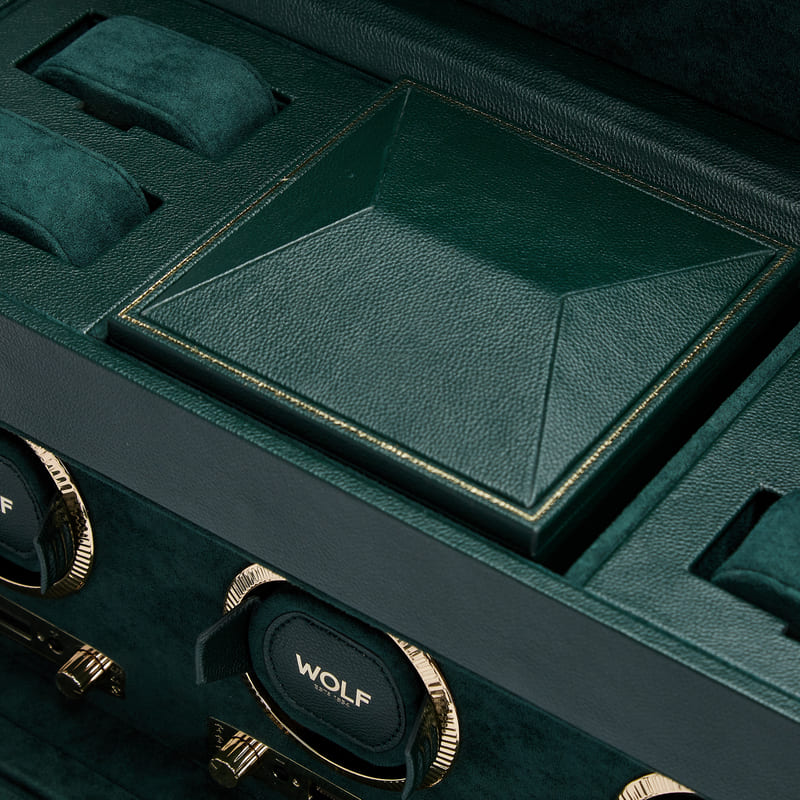 WOLF | British Racing Triple Watch Winder with Storage | Green