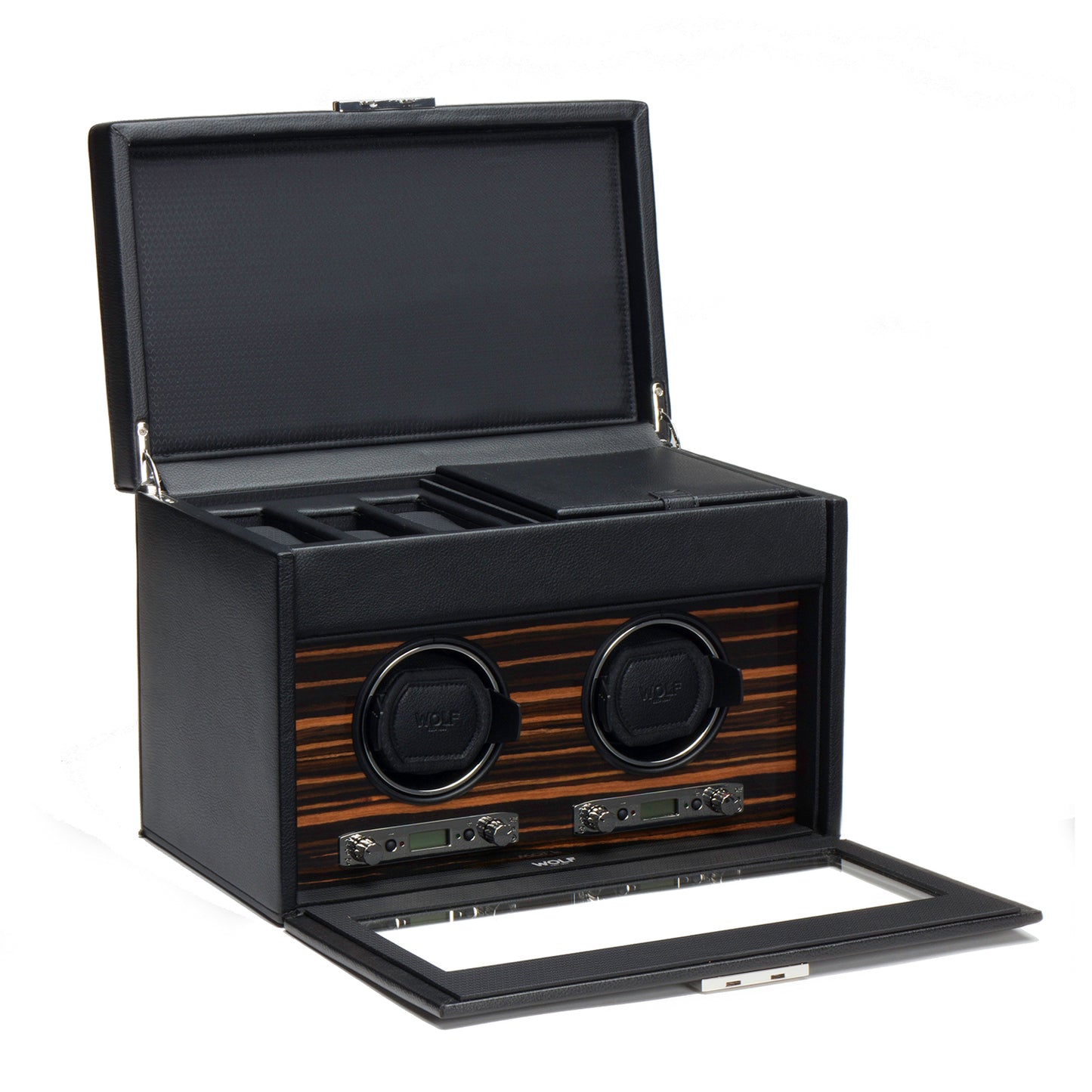 WOLF - Roadster Double Winder with Storage - Black