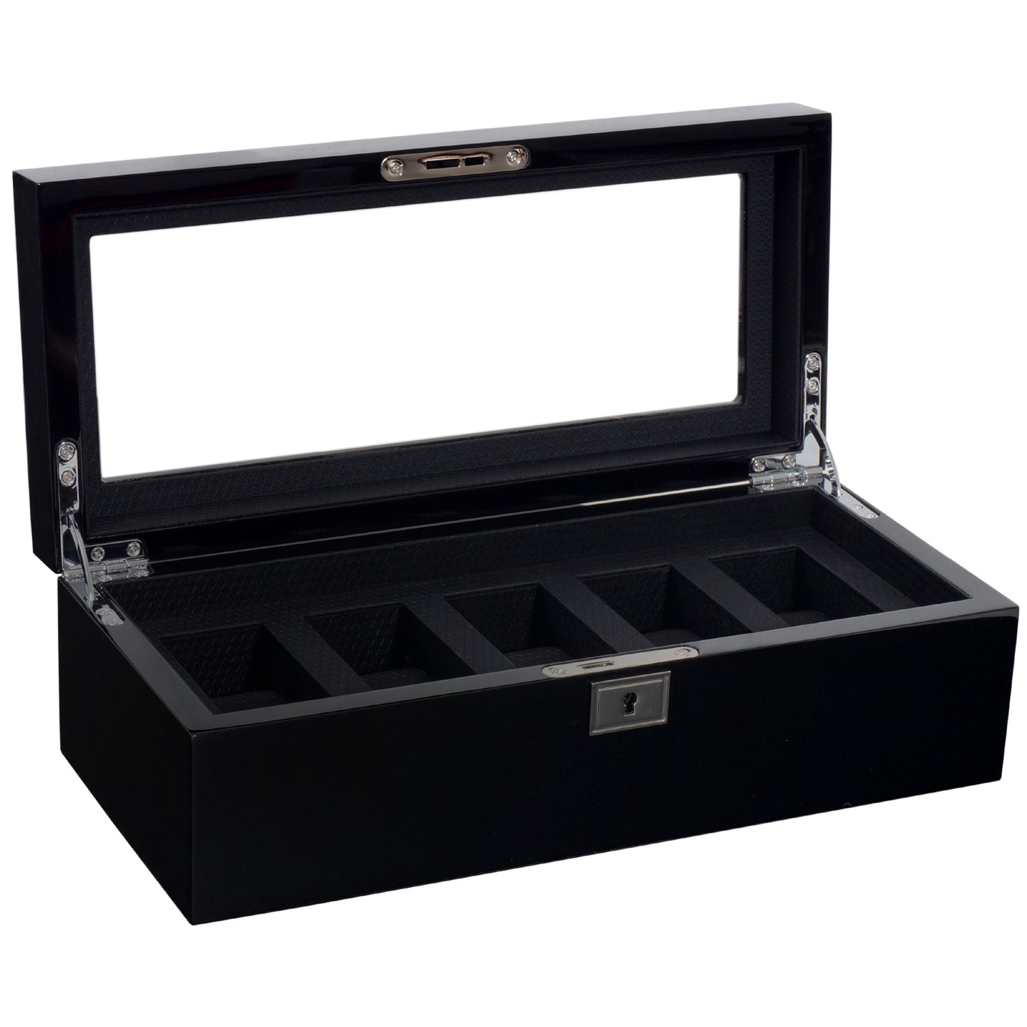 WOLF - Savoy 5 Piece Watch Box - Black