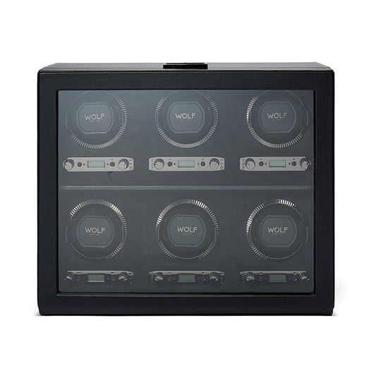 WOLF | British Racing 6 Piece Watch Winder | Black