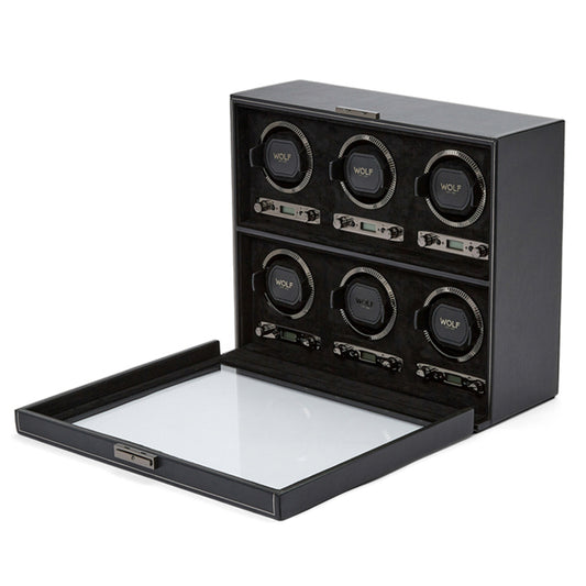 WOLF | British Racing 6 Piece Watch Winder | Black