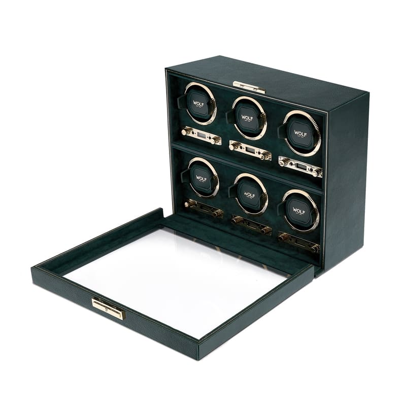 WOLF | British Racing 6 Piece Watch Winder | Green