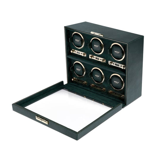 WOLF | British Racing 6 Piece Watch Winder | Green
