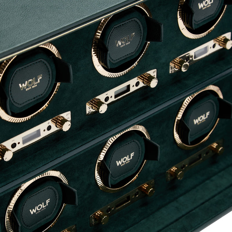 WOLF | British Racing 6 Piece Watch Winder | Green