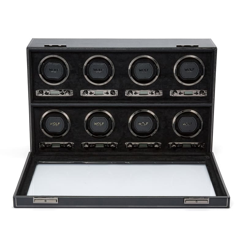 WOLF | British Racing 8 Piece Watch Winder | Black