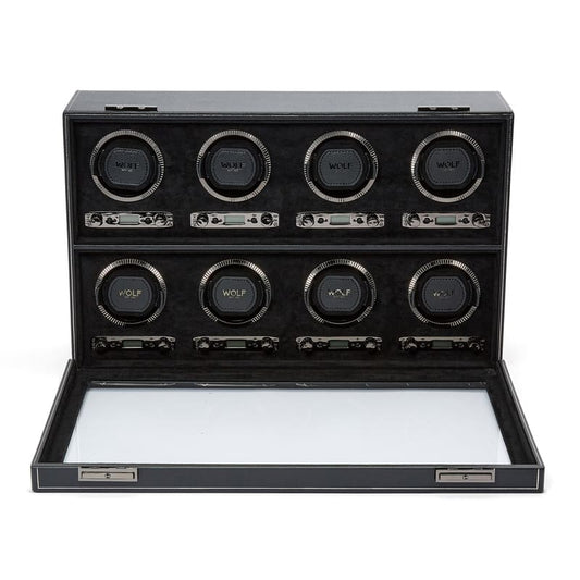 WOLF | British Racing 8 Piece Watch Winder | Black