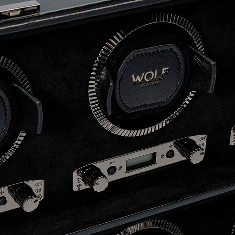 WOLF | British Racing 8 Piece Watch Winder | Black