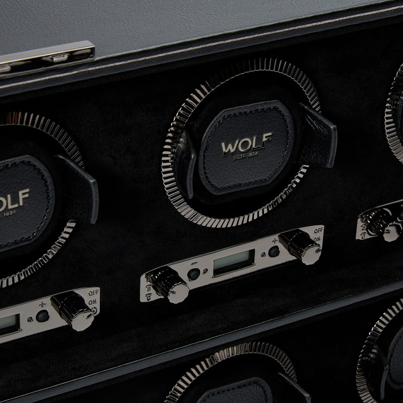 WOLF | British Racing 8 Piece Watch Winder | Black