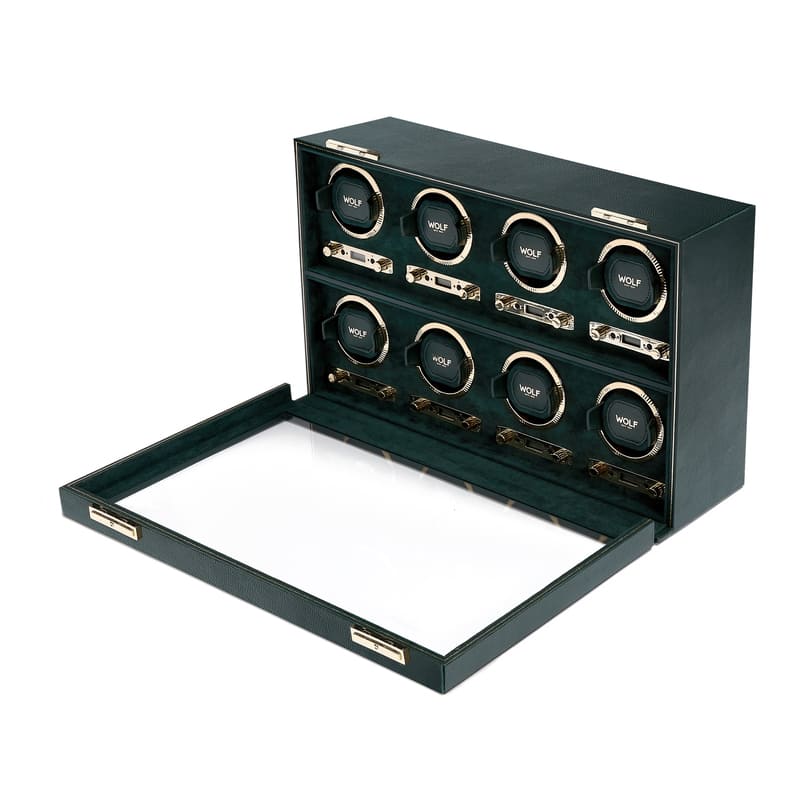 WOLF | British Racing 8 Piece Watch Winder | Green