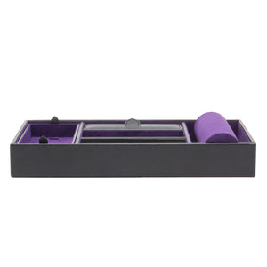 WOLF  -  Blake Valet Tray With Cuff - Black Pebble