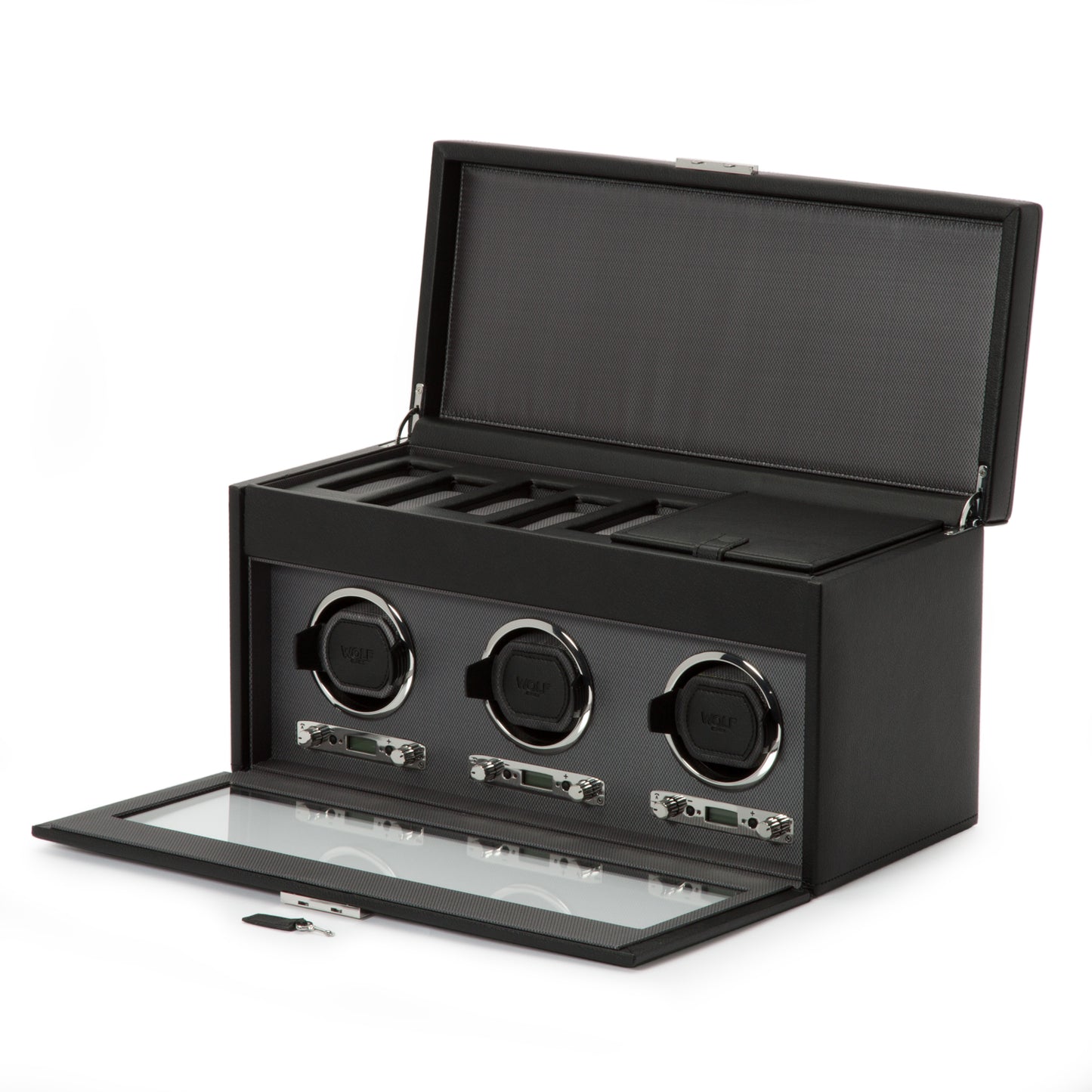 WOLF  -  Viceroy Triple Winder with Storage - Black