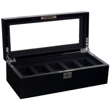 Load image into Gallery viewer, WOLF  -  Savoy 5 Piece Watch Box - Black
