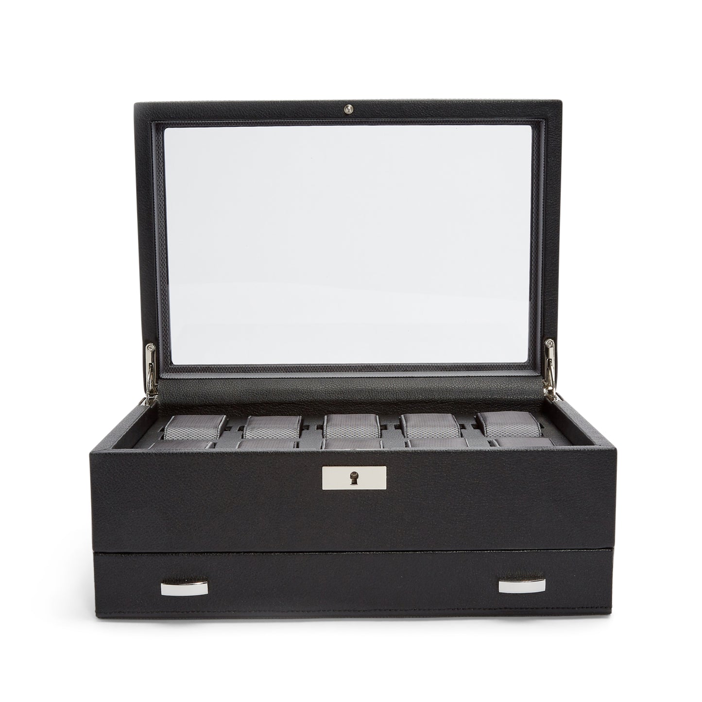 WOLF  -  Viceroy 10 PC Watch Box with Drawer - Black