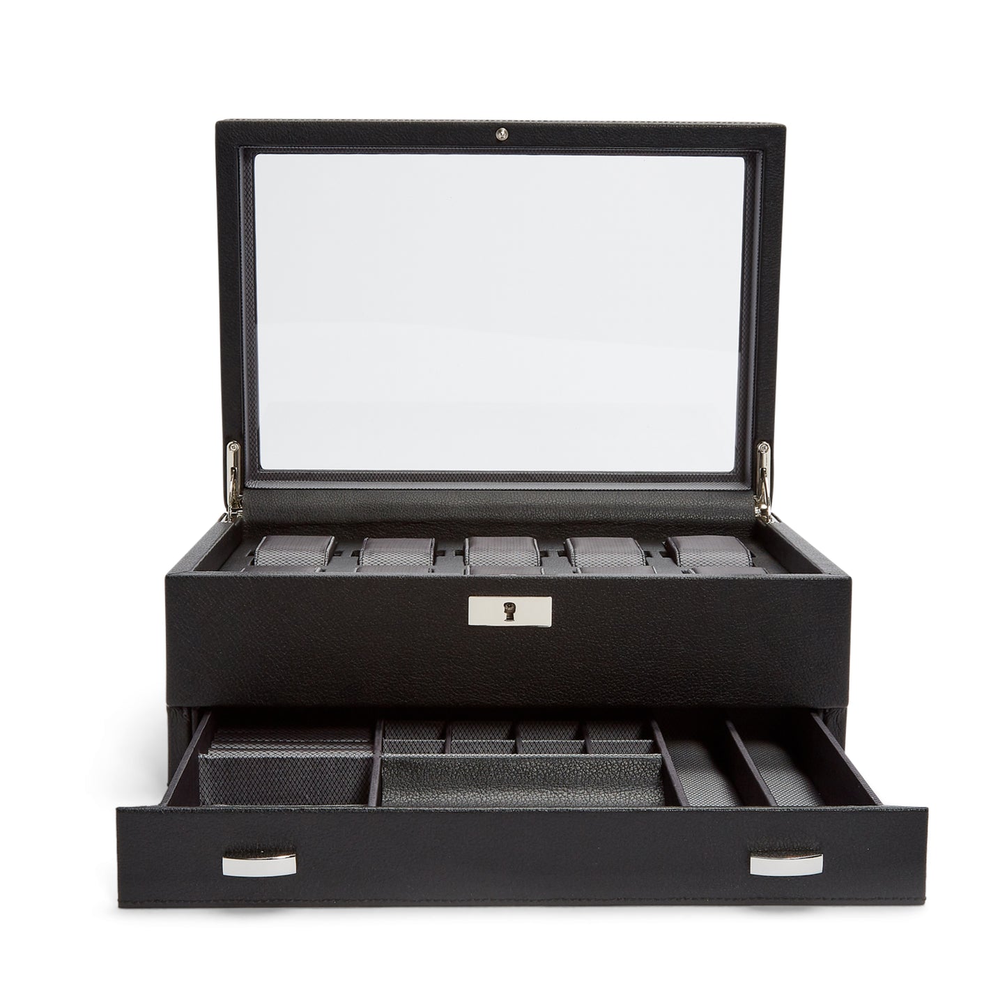 WOLF  -  Viceroy 10 PC Watch Box with Drawer - Black