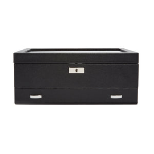 WOLF  -  Viceroy 10 PC Watch Box with Drawer - Black