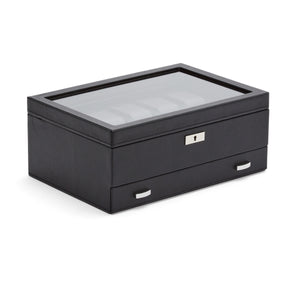 WOLF  -  Viceroy 10 PC Watch Box with Drawer - Black