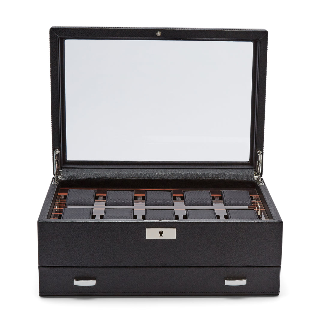 WOLF  -  Roadster 10 PC Watch Box w/ Drawer