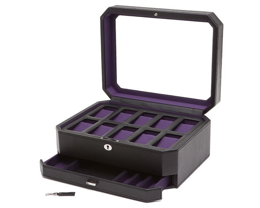 WOLF  -  Windsor 10 Piece Watch Box with Drawer