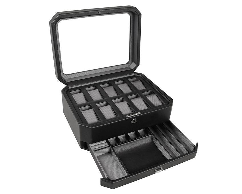 WOLF  -  Windsor 10 Piece Watch Box with Drawer