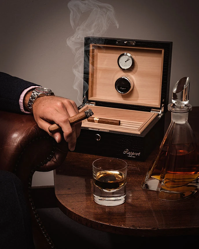 RAPPORT  -  Brompton Small Leather Humidor